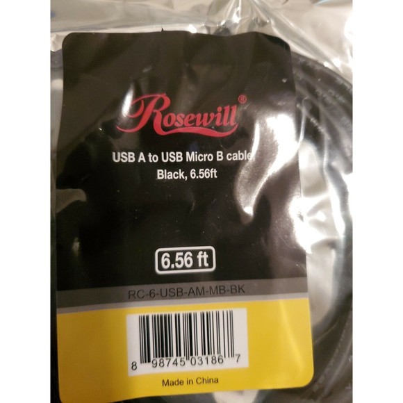 Rosewill RC-6-USB-AM-MB-BK - 6.5-Foot USB 2.0 A Male to Micro USB B FREE SHIP! - Picture 3 of 5